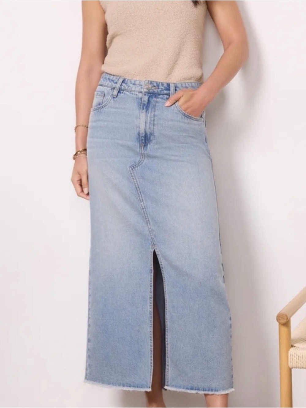 Kut from the Kloth Light Blue Denim Skirt